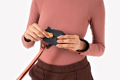 OllyDog Scoop Pick Up | Dog Poop Bag Holder | Lightweight & Water-Resistant Dispenser | Leash Attachment for Hands-Free Carry | Fits Standard Waste Bag Rolls (Raven)