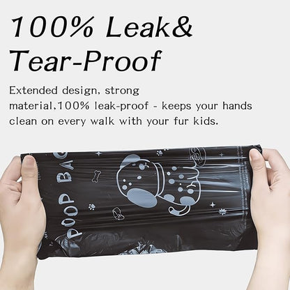 Dog Poop Bags Rolls plant-based materials - Scented & Leak-Proof dog bags for poop with Dispenser, Pet Waste Bag 13x9 Inch 24 rolls (360 Counts)
