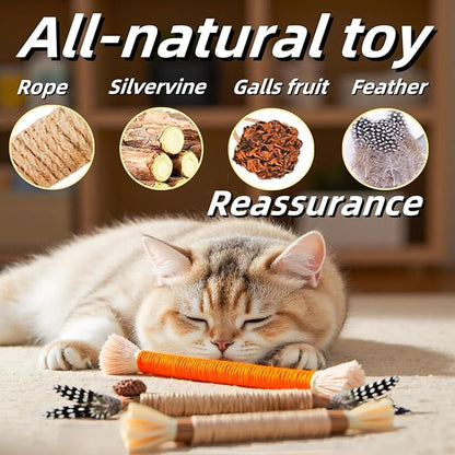 Cat Toys 12Pack Silvervine Chew Stick 12Pack Kitten Treat Catnip Toy Kitty Natural Stuff Catnip Matatabi for Cleaning Teeth Indoor Dental Snack Interactive