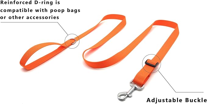 TAIAN Adjustable Nylon Dog Leash, 6 Foot Long Dog Leashes for Medium Large Dogs