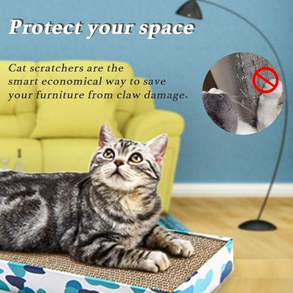 PEEKAB Cat Scratcher Cardboard Reversible Cat Scratch pad Kitty Corrugated Scratching Board Bed Catnip Included