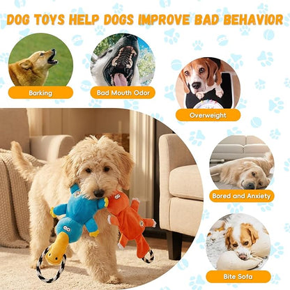 WUGO Tug of War Dog Toy Interactive Tough Tug of War Toy with Rope Knotted Rope Puppy Toys to Keep Them Busy
