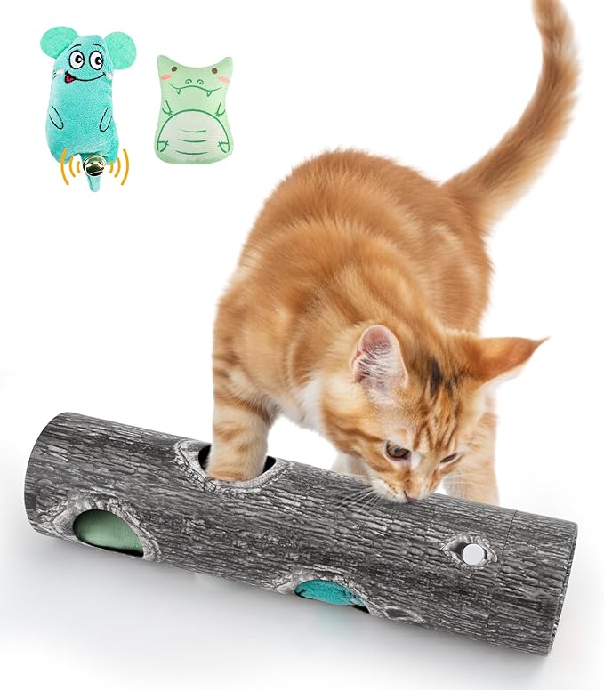 Homrich Interactive Cat Puzzle Toys for Indoor Cats, Hide Seek Funny Cat Toys with Plush Catnip Toys, Self Play Fun for Kitten Adult Bored Cats, Engages Hunting Instincts