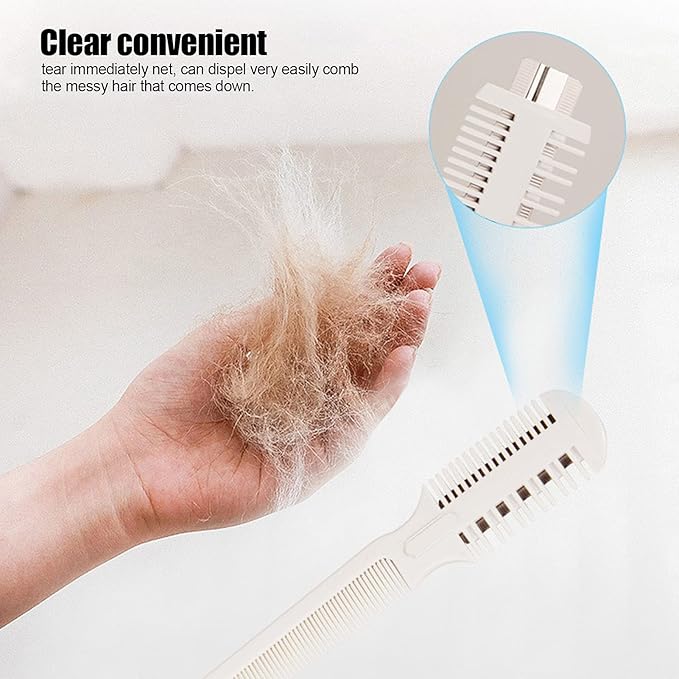 VINGVO Pet Hair Trimmer - 2 in 1 Trimming Grooming Hair Cutter Manual Dog Cat Pet Grooming Comb with Replacement Blade