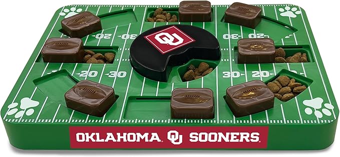 Pets First NCAA Oklahoma Sooners Puzzle Toy, Puzzle Treat Dog Toy, Interactive Dog Treat Toy, Dog Puzzle Fedding Slow Toy