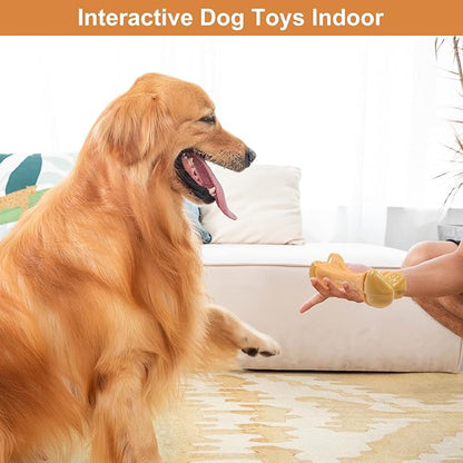 2 Pack Dog Chew Toys for Aggressive Chewers, Chicken Flavor Indestructible Nylon Puppy Bone Tough Teething & Calming for Large Medium Breeds(10lbs-70lbs) Birthday Gift Christmas