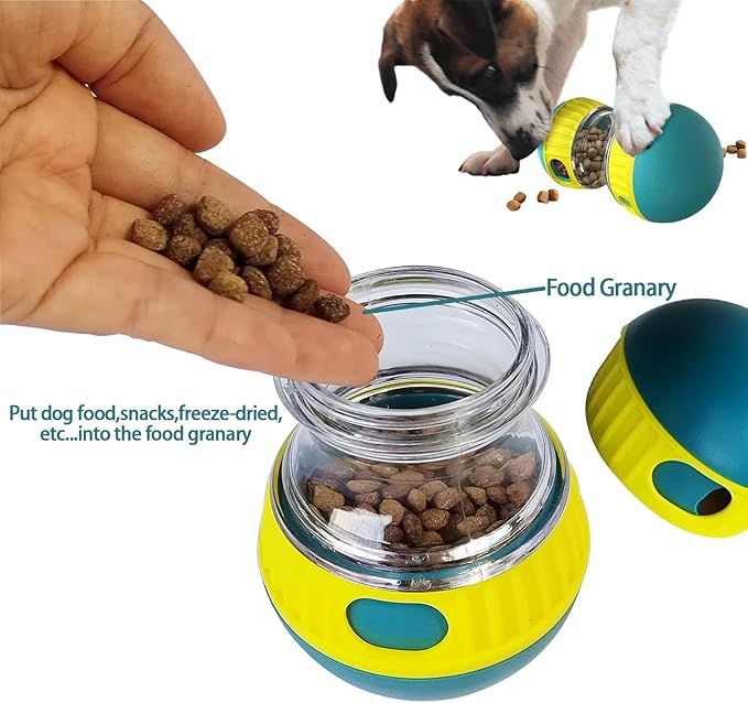 Dog Food Puzzle Toys, Adjustable Dog Treat Dispensing Dog Toys, Interactive Chase Slow Feeder for Boredom and Stimulating, IQ Training for Medium/Large Dogs