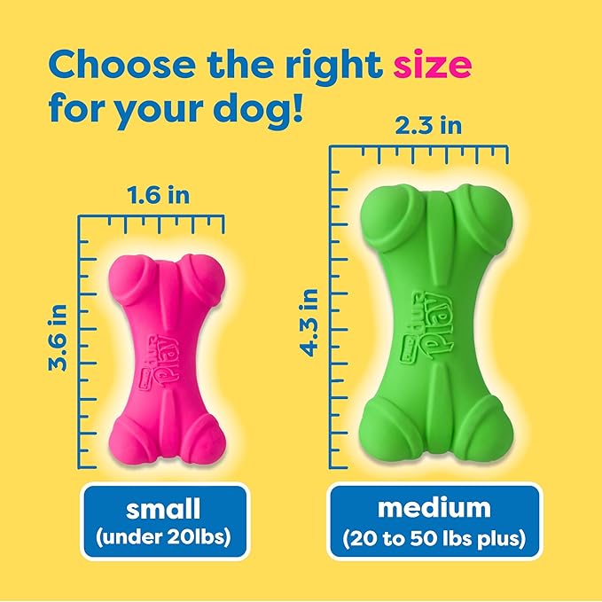 Hartz DuraPlay Bone Squeaky Latex Dog Toy for Small Breeds, 3 Pack