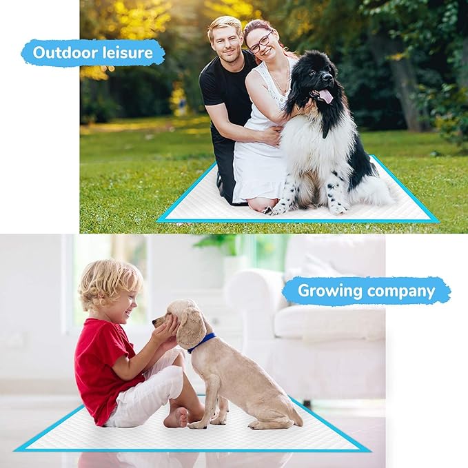 120-Count Extra Large Dog Pee Pads Puppy Pads XL, Thicker Design for Super Absorbent and Leak Proof Dog Pads, Disposable Potty Training Pads for Dogs, 28x34 Inches (Blue)