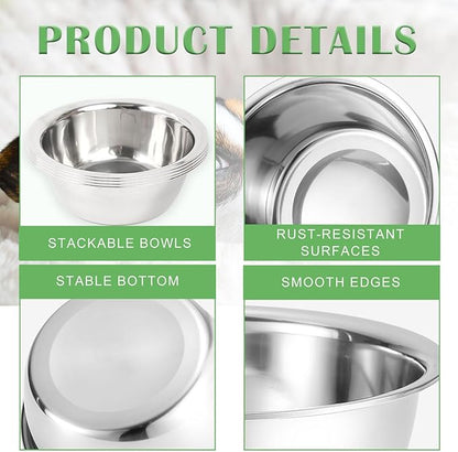 4 Pack Stainless Steel Dog Bowls, 8 Inch Basic Metal Dog Bowls Food and Water Dish for Small Large Dogs, Puppy