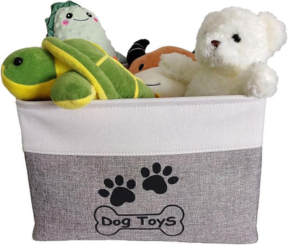 Dog Toy Basket Collapsible Dog Toy Box with Handles Foldable Dog Toy Bin for Pet Toys,Accessories