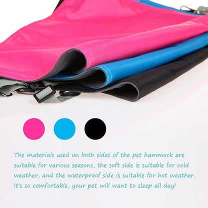 Cat Hammock Hanging Sleeping Mat Adjustable Straps Waterproof Cage Pet Hammock Suitable for Both Summer and Winter Suitable for Puppies Rabbits Cats or Other Pets, magenta