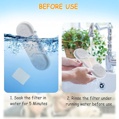 16 Pack Dog Water Fountain Filters Fit for WF120 Large Dog Water Bowl Dispenser 410oz/3.2Gal/12L Automatic Pet Fountain