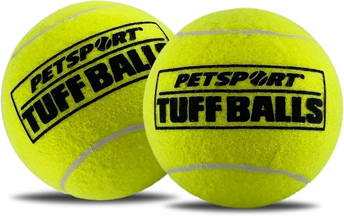 PetSport Mini Tuff Ball - Tennis Balls for Small Dogs, Great for Boredom and Aggressive Chewers, Interactive, Certified Non-Toxic, Won’t Wear Down Teeth - 1.5" (Pack of 2)