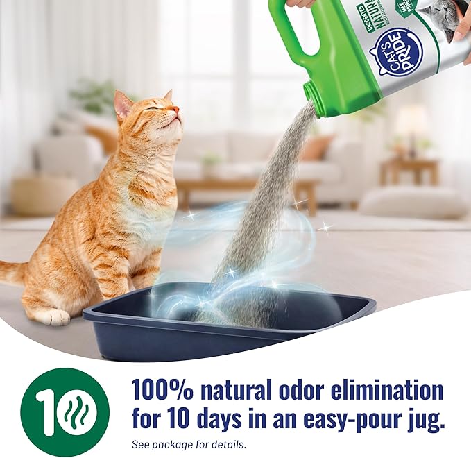 Cat's Pride Max Power: Natural Care - Up to 10 Days of Powerful Odor Control - 100% Natural Odor Elimination - Hypoallergenic - 99% Dust Free - Multi-Cat Clumping Litter, Unscented, 15 Pounds