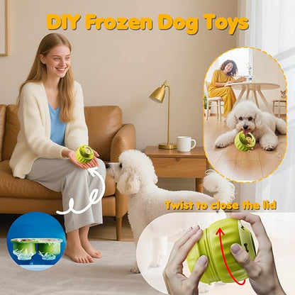 6-in-1 Dog Enrichment Toys Set - Lick Mat, Ball & Bowl with Peanut Butter, Frozen Treat Cognitive Dog Toys for Anxiety Relief & Mental Stimulation | Slow Feeding for Small/Medium Dogs & Puppies