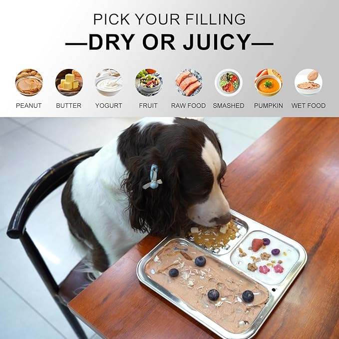 Kactoily 2-Pack Stainless Steel Lick Mat for Dogs and Cats, Large Slow Feeding Licking Pad with 46 Suction Cups, Peanut Butter Licking Pad for Boredom Reducer and Anxiety Relief