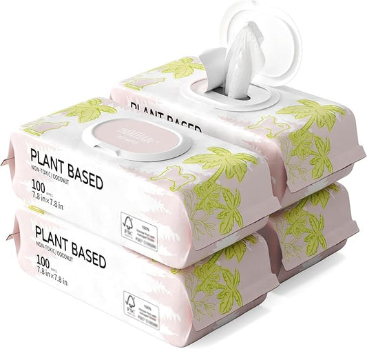 400 PCS Pet Wipes for Paws and Butt Hypoallergenic Pets Cleansing & Deodorizing Anal Gland Hygienic Puppy Wipes for Dogs Face and Body