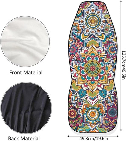 Dreaweet Boho Car Seat Covers Front Seats Mandala Lotus Flower Car Accessories for Women Interior 2 Piece Washable Universal Seat Covers for Cars SUV Sedan Easy to Install