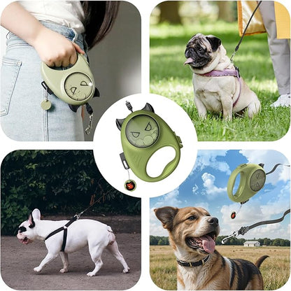 Retractable Dog Leash – 13ft Strong Nylon Tape, Auto-Locking, Tangle-Free, One-Touch Brake, Comfortable Grip – Fun Halloween Design for Small Dogs up to 33 lbs, Haminway Cheeky Imp Design