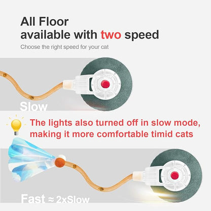Interactive Cat Toys for Indoor Cats,The 3rd Generation Agile Moving Cat Ball with Elastic Mesh Tail,Automatic Kitten Toys for Bored Indoor Cats (Dark Green)