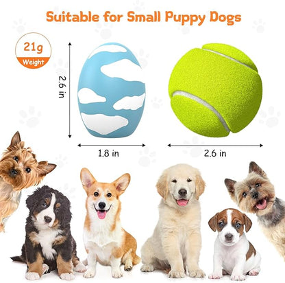 Squeaky Dog Toys, Soft Chewing Dog Balls, 6 Pcs Interactive Squeak Fetch Playing Pet Toy, Durable Bouncing Toys to Keep Them Busy, 2.6" Egg Ball for Puppies Small Breeds