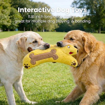 HGB Squeaky Dog Toys for Large Dogs, Tough Crinkle Stuffed Plush Chew Toys for Small Medium Large Dogs, Interactive Fetch Tug & Teething Big Dog Toys to Keep Them Busy