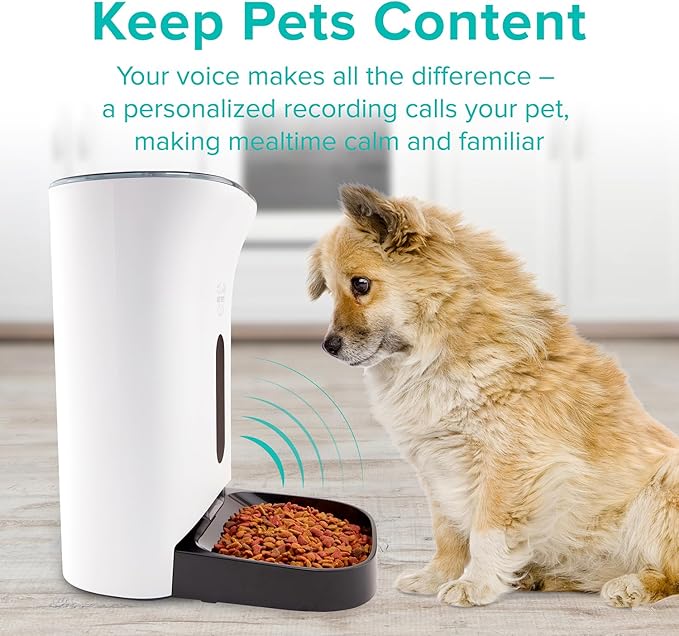 Arf Pets Automatic Pet Feeder Food Dispenser for Dogs, Cats & Small Animals – Features Distribution Alarms, Portion Control & Voice Recording – Timer Programmable Up to 4 Meals a Day