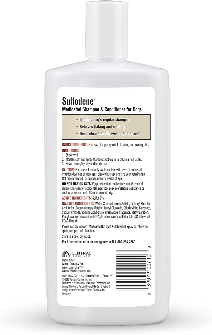 Sulfodene Medicated Shampoo & Conditioner for Dogs 12oz (Pack of 2)