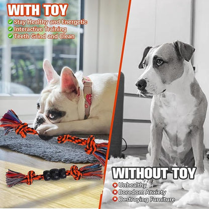 BINGPET Cotton Rope Toys 8 Pack - Interactive Dog Toys for Small Medium Dogs, Puppy Chew Toys, Teething, Tug of War, Training