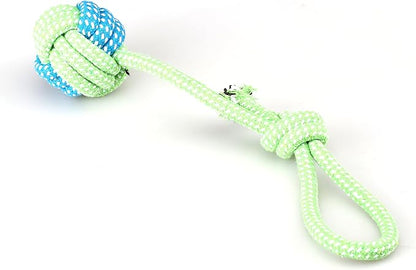 Dog Chew Rope Toys, Set of 9, Cotton Teething Ropes for Small and Medium Dogs, with Ball, Tug-of-War Toys, Fetching Bone and Sandal