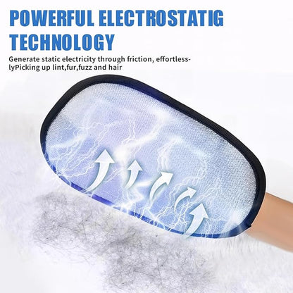 Upgraded Electrostatic Pet Hair Removal Glove for Dogs & Cats 5-Finger Magic Brush Design Reusable Hair Remover for Couch, Carpet, Car Seat, Laundry & Clothing Quick Cleaning Tool for Pet Owners