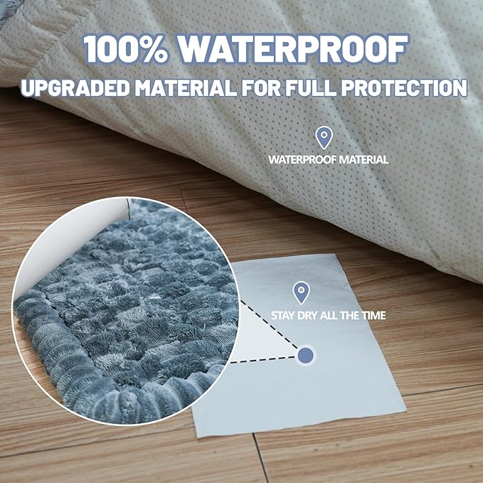 Waterproof Backseat Pet Bed Mat,Soft Plush Pet Seat Cover, Thickened Backseat Dog Bed Mat, Washable & Non-Slip Travel Pet Mat for Small Medium Dogs, Fits Car, Truck & SUV