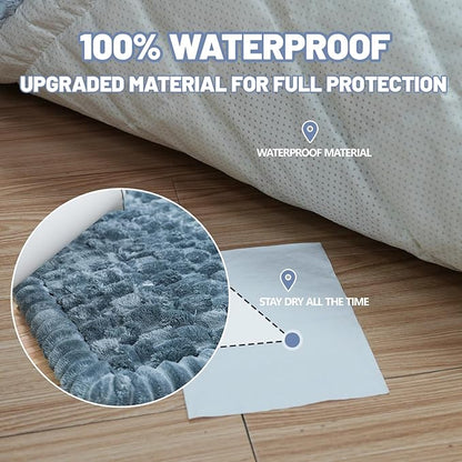 Waterproof Backseat Pet Bed Mat,Soft Plush Pet Seat Cover, Thickened Backseat Dog Bed Mat, Washable & Non-Slip Travel Pet Mat for Small Medium Dogs, Fits Car, Truck & SUV