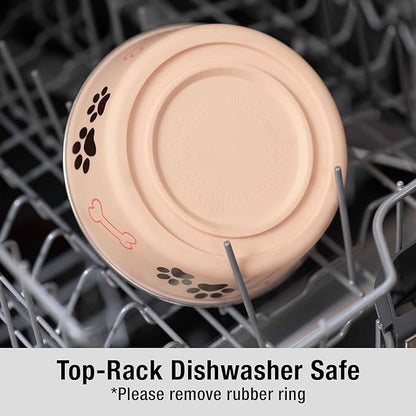 Loving Pets Bella Dog Bowls- Stainless Steel Dog & Cat Bowls - Spill Proof Dog Food Bowl, Cat Bowl, Puppy Essentials & Pet Supplies Great for Home & Travel (Small 10-20 lbs, Paparazzi Pink)