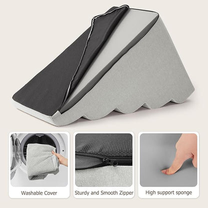 Dog Stairs for Bed 22.4”H,5-Step Dog Ramp for Small Dogs & Cats,Pet Steps for Dogs to get on High Bed, Indoor Anti-Slip Pet Stairs for Old Cats and Puppy,Light Grey
