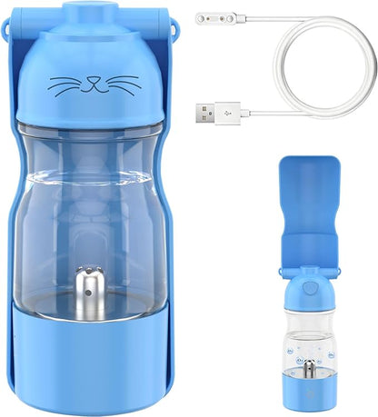 Portable Dog Water Bottle Active Oxygen Puppy Water Bowl & Dispenser for Travel, Improves Taste and Boosts Immunity for Pet Health Care Water Bottle (A-013B-blue)