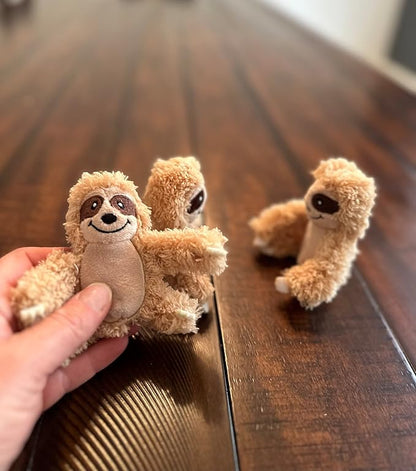 Glow Pups Sloth Dog Toy, Dog Squeaky Toy, Tree with Hide and Squeak Plush Toys for Dogs, Toy, Puzzle Toy for Small and Medium Size Dogs. (3 Pack: Replacement Animals, Sloth)