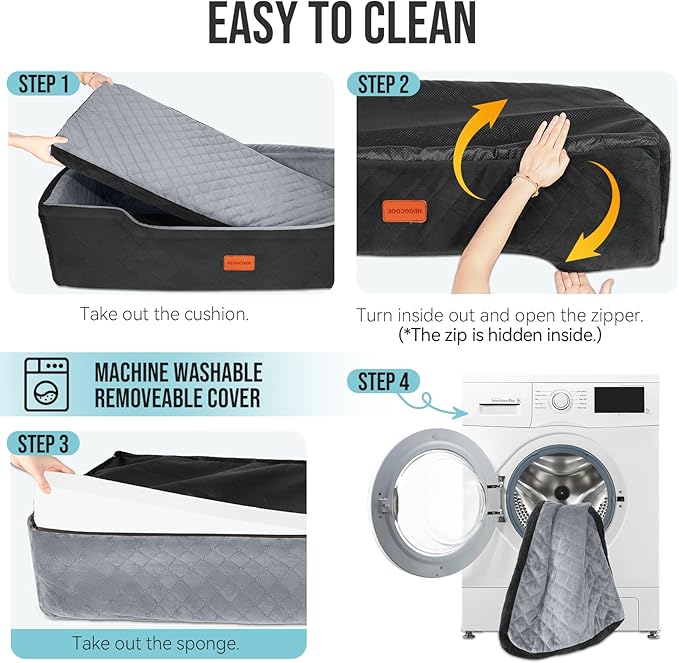 HEGGCOOE Large Dog Car Seat Under 100 lbs, Washable Dog Car Bed for 2 Medium Dogs, Detachable Pet Booster Seat with Storage Pocket and Seat Belt for Back Seat Dog Travel Bed