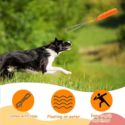 2 Pcs Floating Dog Toys Bumper with Throw Rope Retriever Training Puppy Pool Toys Standard Size Water Interactive Chew Toy for Duck Dog Hunting Training Outdoor Pool Activities