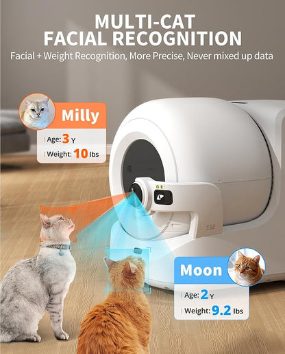 PETKIT Purobot Ultra Auto Waste Packing & Multi-Cat Toilet Behavior Ai Camera Tracking Automatic Self-Cleaning Cat Litter Box, Smart Robot with 5G WiFi App Control&Integration Safety&Odor Free