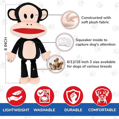Paul Frank Julius Monkey Dog Toy - Multicolor, 6