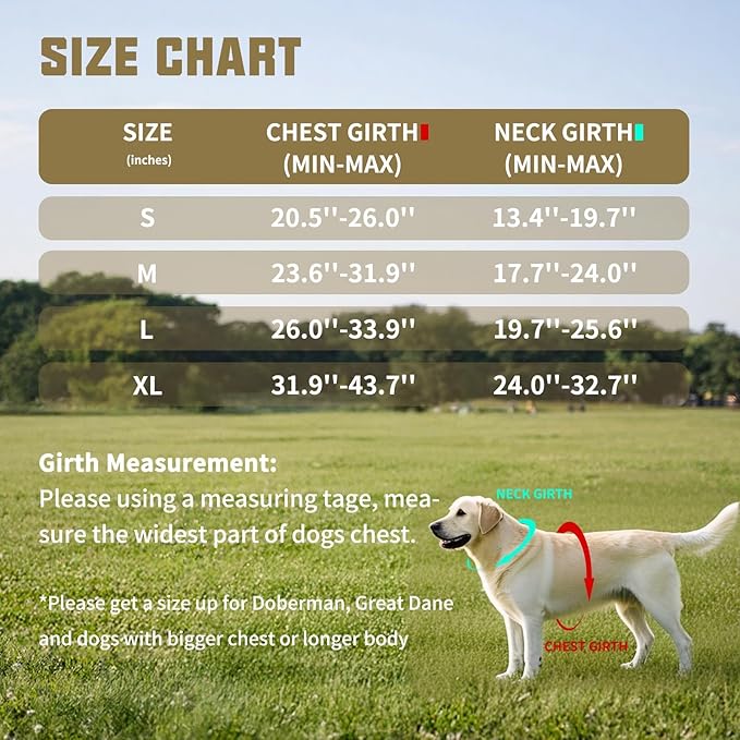 AUROTH Dog Harness and Leash Set, Soft Padded Service Dog Vest with 5.25FT Dog Leash, No Choke, Easy On Pet Vest, Adjustable Reflective No Pull Dog Harness for Large Dogs, Easy Walking and Training