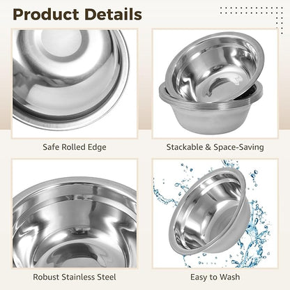 30PCS Stainless Steel Dog Bowls, Bulk Metal Pet Feeding Bowls, Dog Food and Water Container, 5.3 x 1.8 in Pet Dry & Wet Food Bowl for Small Dogs and Cats, Dishwasher Safe