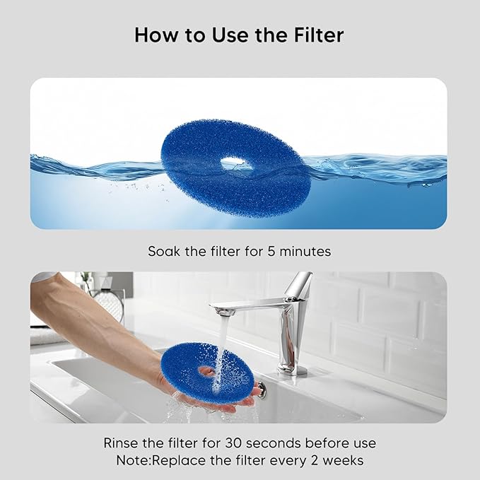 WOPET Cat Water Fountain Filters, Pet Water Fountain Filter Replacement Compatible with W03 & W03 Lite Ceramic Cat Fountain, Dog Fountain Filter Replacement Cats,Pets