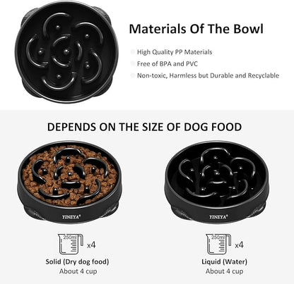 4 Cups Slow Feeder Dog Bowls Large Breed, Anti-Choking Pet Supplies, Maze Dog Food Bowl, Puzzle Feeder That Slow Down Eating