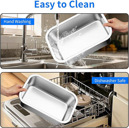 Ohtomber Stainless Steel Dog Bowls - 0.85 Gallons Large Metal Dog Water & Food Bowl No Spilling, High Capacity Water Trough Pet Dishes, Outdoor Feeder Food Plate for Medium Pet, Cat, Puppy
