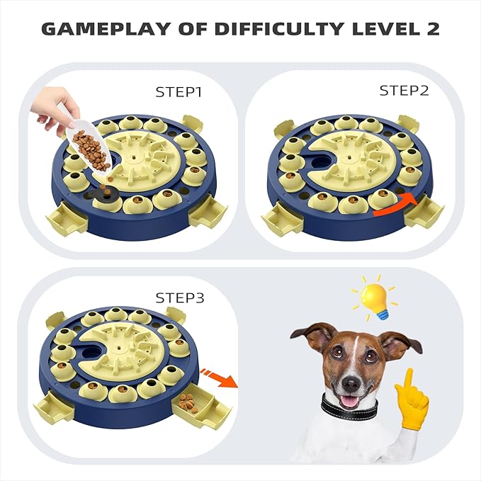 KADTC Dog Puzzle Toy, U.S. Brand & Design,Large Size,3 Levels of Step-by-Step Challenge,4 Ways to Play, Beginner-to-Advanced,Boredom Buster for Smart Dogs Mental Stimulation Enrichment Brain Games