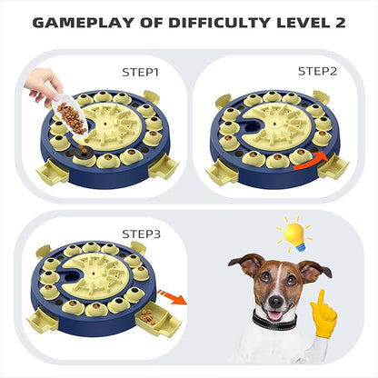 KADTC Dog Puzzle Toy, U.S. Brand & Design,Large Size,3 Levels of Step-by-Step Challenge,4 Ways to Play, Beginner-to-Advanced,Boredom Buster for Smart Dogs Mental Stimulation Enrichment Brain Games