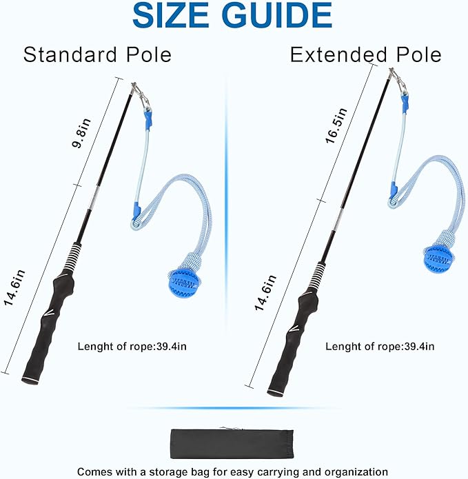 Flirt Pole for Dogs Interactive Dog Pole Toy for Large Medium Small Dogs, Chase Dog Flirt Pole for Tug of War